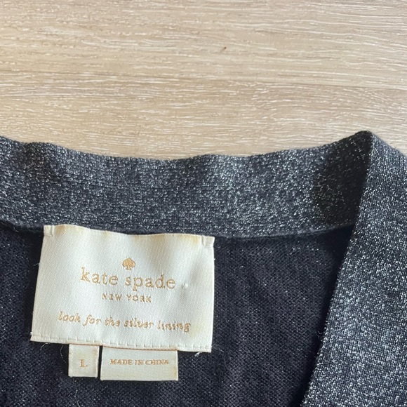 KATE Spade New York Metallic Wrap Sweater Dress SZ L - Picture 5 of 11